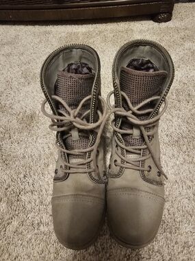 G by Guess Olive Lace-Up Combat Boots
